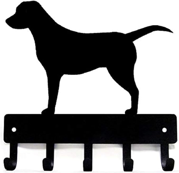 Labrador Retriever Key Holder for Wall - Small 6 inch Wide with 5 Hooks - Made in USA