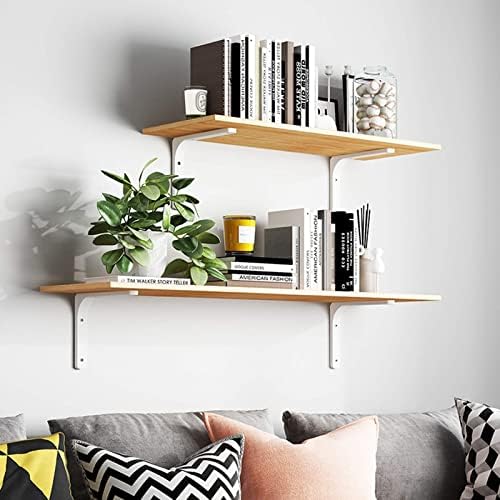 SAYAYO Wall Shelf Bracket White, 8 X 6 Inch Heavy Duty L Bracket for Wood