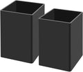 NIUBEE Black Acrylic Pen Holder 2 Pack, Desktop Pencil Cup Stationery Organizer for Office Desk Accessory