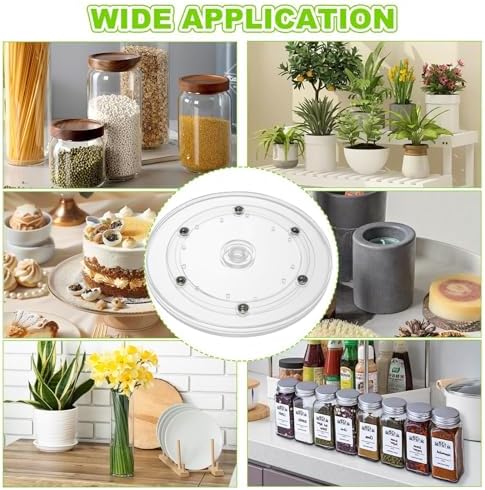 6PCS Small Lazy Susan 6 Inch, Transparent Acrylic Turntable for Cabinet Organization, 360 Degree Rotating Spice Rack for