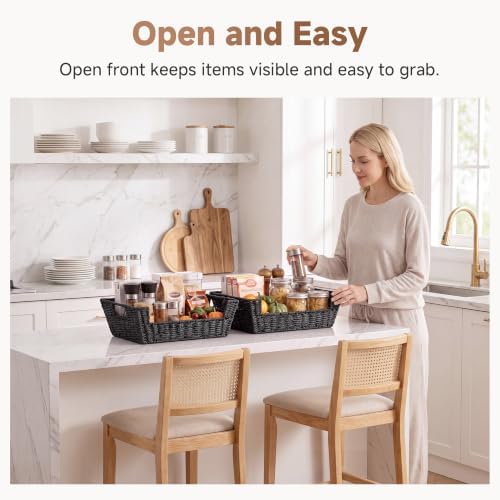 StorageWorks Pantry Baskets for Organizing, Large Storage Basket for Shelf