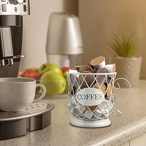 TreeLen White Medium Coffee Pod Capsule Storage Holder for 35 K Cups Capacity K Cup Holder K Cup Organizer