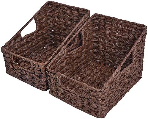 GRANNY SAYS Wicker Storage Baskets, Waterproof Wicker Basket with Handles