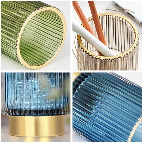 DASITON Makeup Brush holder Organizer,Crystal Cosmetic Makeup Brush Glass Brushes Storage Holder, Vintage Make Up Brush 
