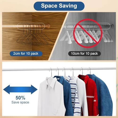 SPECILITE Wire Metal Clothes Hangers Bulk 150 Pack, Ultra Thin, Black