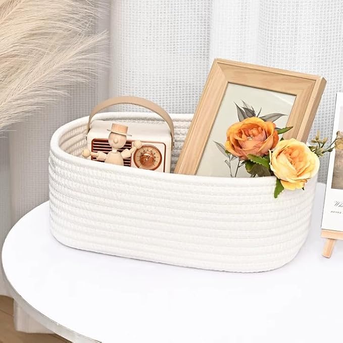 Small Baskets for Organizing, 4-Pack Storage Baskets for Shelves – Woven Basket for Nursery, Dog Toys, or Bathroom, Gift Baskets Empty