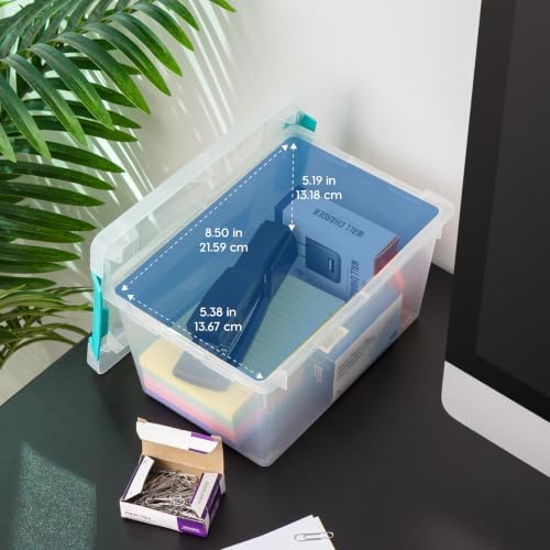 IRIS USA Storage Bins with Lids |Made in USA| 4 Qt - (6-Pack) - Clear