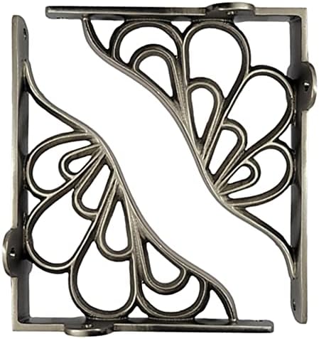 Adonai Hardware Alvah Brass Decorative Shelf Bracket (Supplied as 2 Pieces per Pack) - Satin Nickel