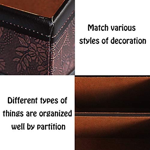 PU Leather Remote Control Holder Storage Container for TV Remote Phone Caddy Eyeglasses