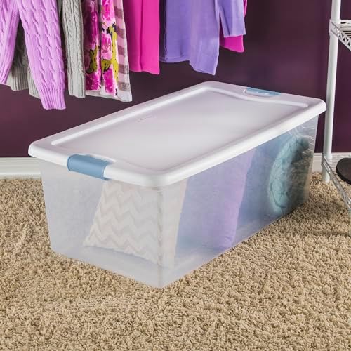 Sterilite Latching Box with Lids for Home and Office, 106 Quart, 16-Pack