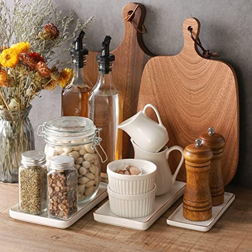 Gurygo 10" Bathroom Tray, Ceramic Vanity Trays for Bathroom, Small Ceramic Tray, Kitchen Soap Trays for Kitchen Counter 