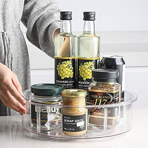 SANNO Round Lazy Susan RotatingTurntable Storage Container for Kitchen Cabinet, Pantry, Refrigerator, Countertop Food Sa