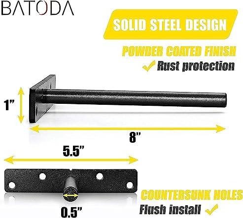 BATODA - 8" Floating Shelf Bracket Heavy Duty (16 pcs)–Solid Steel Blind Shelf Supports - Hidden Brackets for Floating W