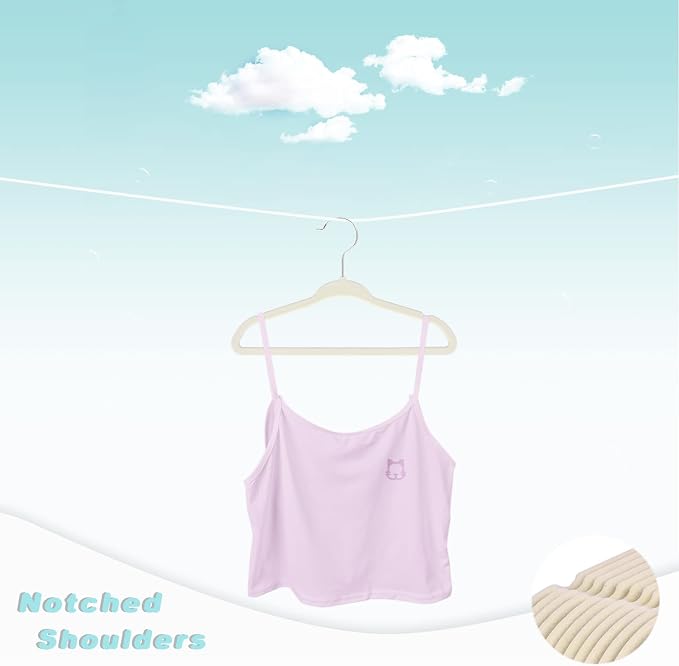 BAGAIL 50 Pack Kids Velvet Hangers 14 Inches Children's Clothes Hangers Non-Slip Baby Hangers for Infant/Toddler (Ivory)