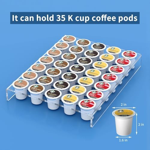 AITEE Acrylic K Cup Drawer Organizer Tray Pod Holder for 35 Coffee Capsules