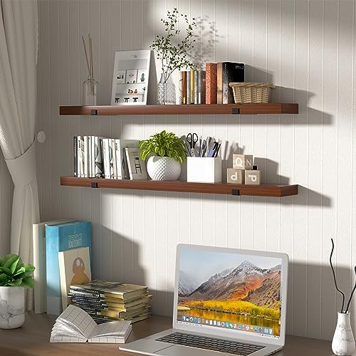 CONSDAN Floating Shelf for Wall Mounted Book Shelf Hanging Shelves Floating Bookshelf for Bedroom, Bathroom, Living Room