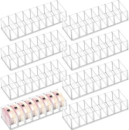 8 Pcs Uanse Acrylic Makeup Compact Organizer Detachable Clear Organizer