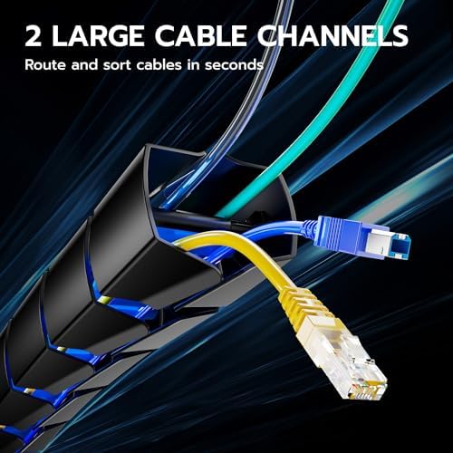 ARES WING Under Desk Cable Management Spine, Screw-On Vertebrae Cord Organizer for Standing Desk, Length-Adjustable with