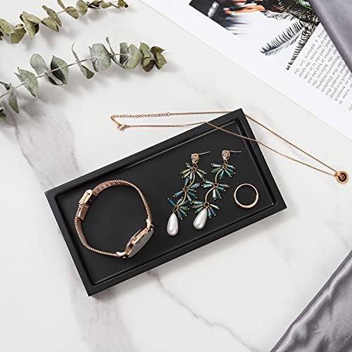 Luxspire Resin Bathroom Tray for Countertop Organizer, Mini, Marble Black