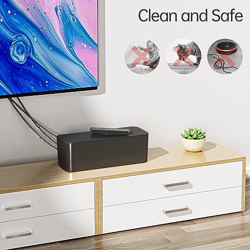 YECAYE 2 Pack Cable Management Box, Pet Friendly Cable Box Organizer for Home & Office, Child-Proof Floor Cord Cover, Co