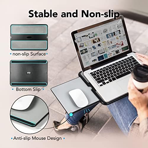 EHO Laptop Lap Pad - Laptop Stand Pad w Retractable Mouse Pad Tray, Anti-Slip Heat Shield Tablet Notebook Computer Stand