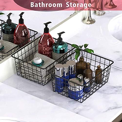 Metal Black Large Wire Basket Food Storage Organizer,pantry organizers and storage for Organizing Kitchen Cabinets potat