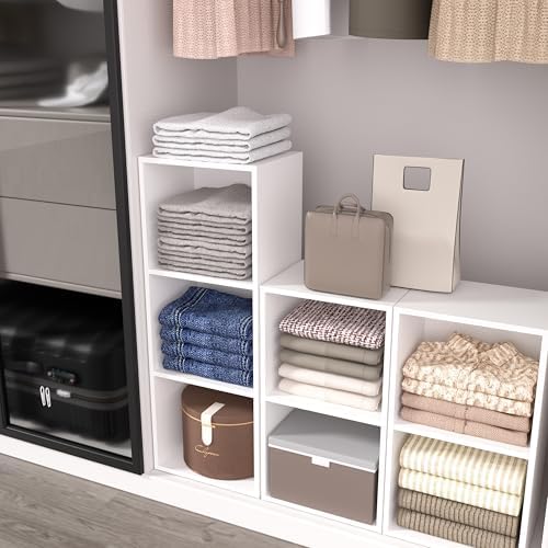 Wooden 2 Cube Storage Organizer, 2 Tier Storage Cubes Storage Display Cubby, Versatile Cubes Shelf and Cubby Organizer f