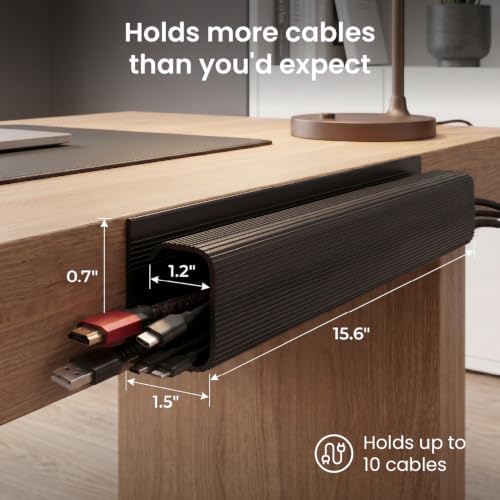 EVEO Cable Management Under Desk Kit (6 Units) - Under Desk Cable Management Cord Hider, Cable Hider Cord Management, Ca