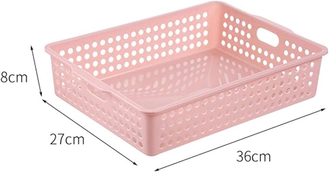 Lawei 8 Pack Plastic Storage Baskets - Colorful Paper Organizer Baskets Plastic Shelf Bins with Handles, Classroom Office File Holder for Home Office School