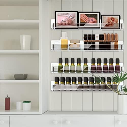 8 Pack 15 Inch Clear Acrylic Floating Wall Shelves, Kids Bookshelf