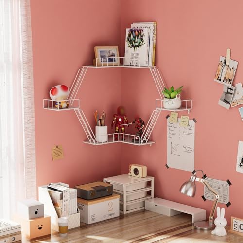 Fire Escape Wall Shelf - New York Fire Escape Shelf, Knick Knack Shelf for Figures, 3-Tier Corner Floating Shelves, Meta
