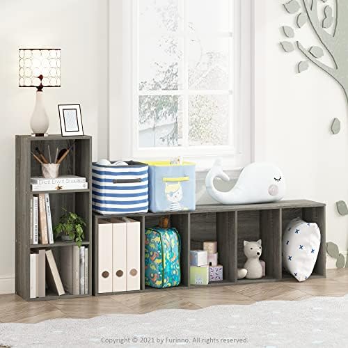 Furinno LUDER Book Shelf, 5-Tier Bookshelf, Bookcase with Open Shelves, 9.4 x 15.8 x 52, Easy Assembly, for Living Room,