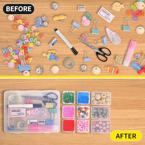 46Pcs Bead Organizer Set, Premium Small and Medium Clear Plastic Storage Boxes for Jewelry Making Crafts Screws Seeds DI