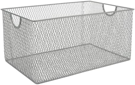 YBM HOME Kitchen Pantry Organizer Wire Basket for Shelves, Cabinets, Pantry, Countertop, Mesh Open Storage Bin Metal Bas