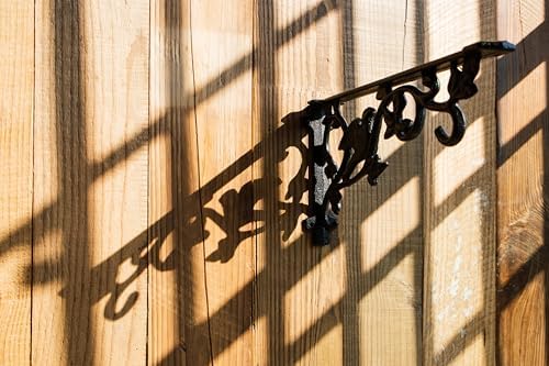 12 Inch Decorative Bird Shelf Brackets,2 Pack Cast Iron Shelf Supply,12''*6.5'' Antique Black Corbel,Screws Anchor Inclu
