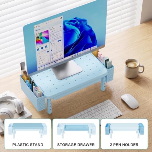 WALI Computer Monitor Stand with Storage and Pen Holder