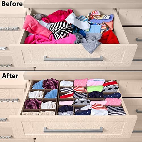 Simple Houseware 4-Pack Drawer Organizer Set for Underwear/Socks/Bra, Brown