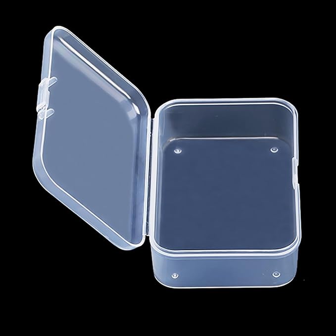 12 Pieces Clear Plastic Box Containers (3.27 x 2.13 x 1.02 inch) with Lids for Tiny Items and Other Craft Projects