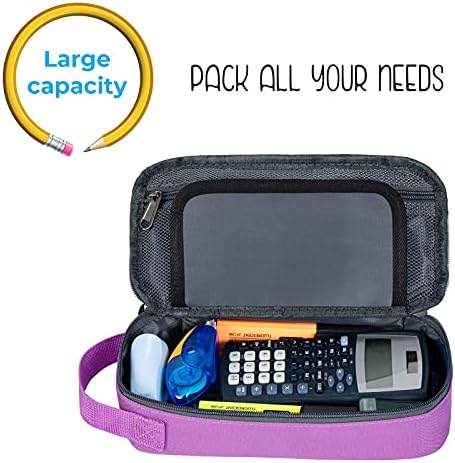 ECHSRT Large Pencil Case, Aesthetic Pen Pouch with Big Capacity, Minimalist Portable Stationery Bag with Handle for Office Organizer Aesthetic Pencil Cases