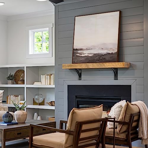 Heavy Duty Shelf Brackets - Max Load 900 LBS, Premium Alloy Metal Mantel Brackets - Fireplace & Countertop Support (Matt