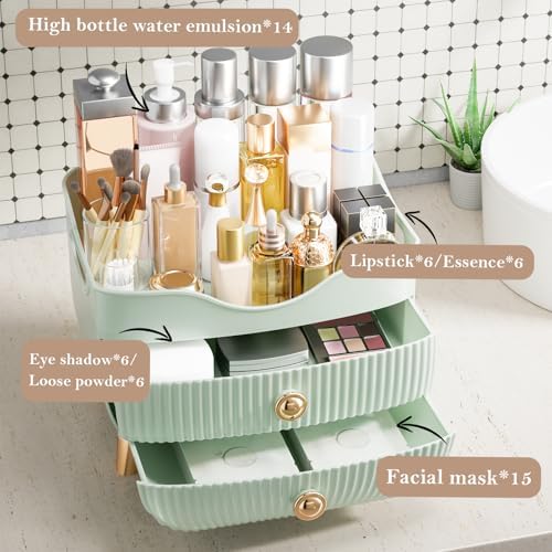 Makeup Organizer Countertop, Large Capacity Skincare Organizer for Vanity