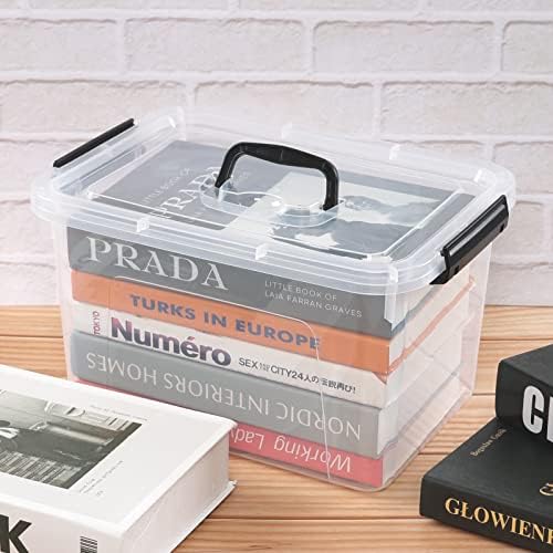 Esdiplot 10.5 L 4 Pack Clear Plastic Storage Box with Lid