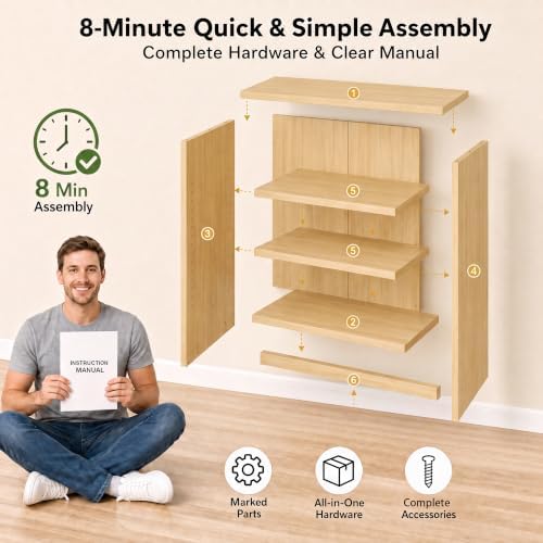 WannabeMyself【Easy Assembly】 Open Display 3-Tier Bookshelf,Storage Organizer,Bookcase for Living Room, Bedroom, Home Off