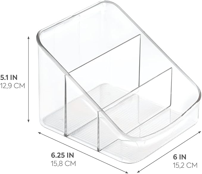 iDesign Linus BPA-Free Plastic 3-Tier Packet Organizer | 6.25" x 5.75" x 5", Clear