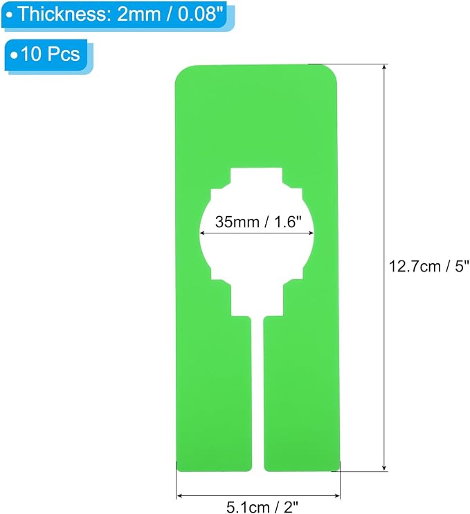 PATIKIL Clothes Dividers for Hanging Clothes, 10 Pack Rectangle Closet Clothing Rack Size Dividers Blank Labels Sorting Rectangular Separator for Closet, Green