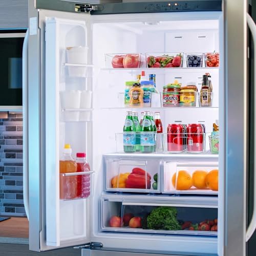 Sorbus Fridge Organizers and Storage, Clear Bins (Medium, 10 Pack)