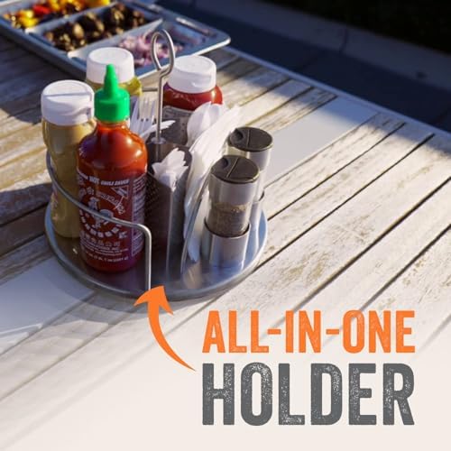 Yukon Glory Rotating Condiment Caddy, Stainless, 360-Degree