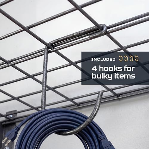 MonsterRax 24x48 White Garage Wall Shelf 4-Pack, 500lb, Hammertone