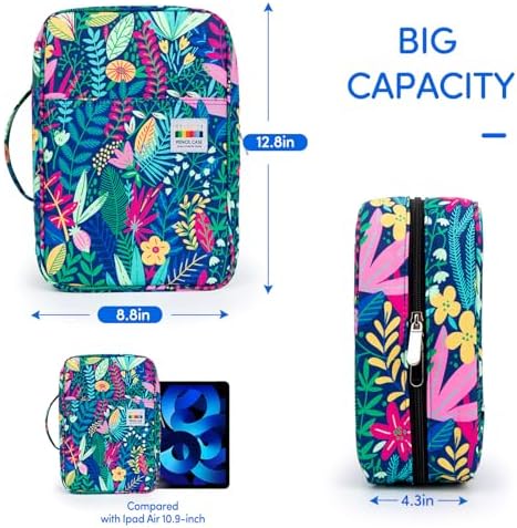 YOUSHARES 300 Slots Color Pencil Case - Pen Case Organizer with Handy Wrap & Zipper, Multilayer Holder for Prismacolor Colored Pencils & Gel Pen (Rainforest)