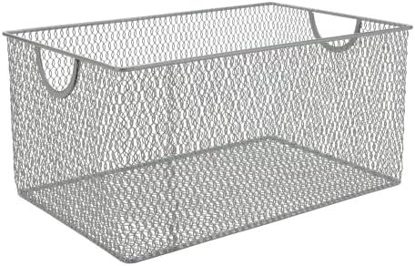 YBM HOME Kitchen Pantry Organizer Wire Basket for Shelves, Cabinets, Pantry, Countertop, Mesh Open Storage Bin Metal Bas